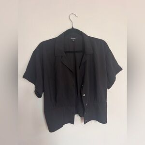 Madewell Classic Black crop button up